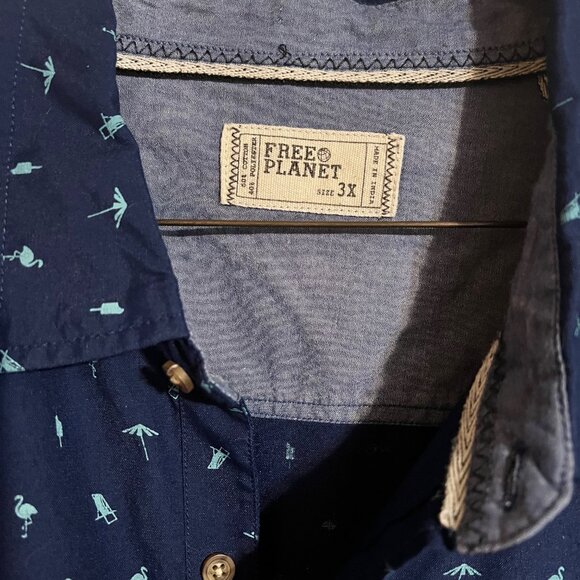 Free Planet Mens 3X Botton-Down Shirt - Picture 2 of 6